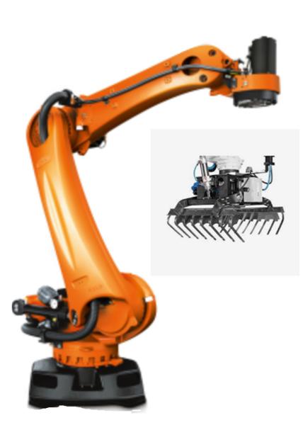 Braço robótico Kuka KR180 Paletizador 5 eixos empilhar produtos eficientemente