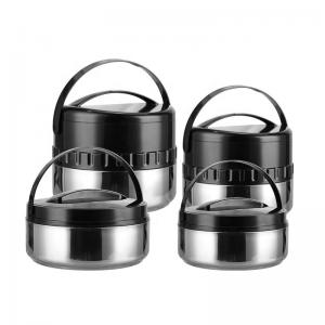 Round Shape Stainless Steel 201 Lunch Box 4pcs Thermal Cooking Stock Pot Set