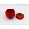 Dolomite Ceramic Food Canisters , Ceramic Sugar Jar Red Tomato Shape With Lid