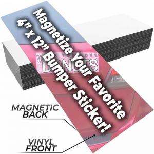 Self Adhesive Custom Car Magnetic Bumper Stickers Flexible Magnet Material