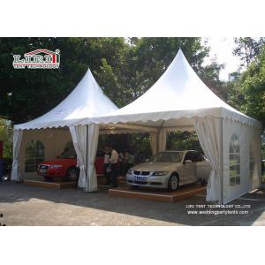 White Color Gazebo Canopy Tent Aluminum Frame With Flooring And Roof Lining Curtain