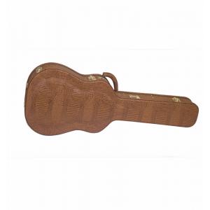 China Brown Croco Print Hard Cover Guitar Case , 41 Inch Classical Guitar Hard Case supplier