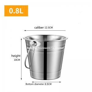 China 0.8L Promotion outdoor stainless steel ice bucket with handle for bar metal champagne beer wine keg cooler supplier