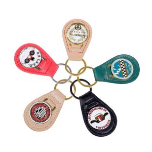 China Genuine Leather Key Fob Customized Souvenir Enamel Personalised Keychain supplier