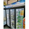 Black Auto Defrost Swing Glass Door Merchandising Freezers Aluminum Alloy Frame