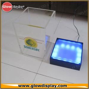 China Square Led Bar Ice Bucket Stackable / Outdoor Colorful Beer Ice Buckets supplier