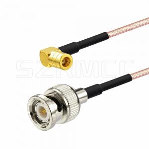 China RG316 RF Coaxial Cable , BNC to Right Angle SMB DAB Digital Radio Antenna Adapter Cable supplier