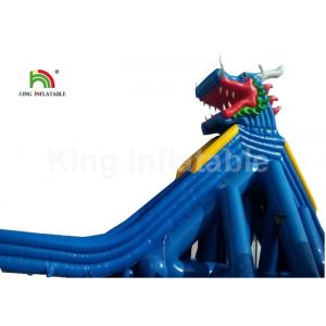 China Dragon Stype Blue Large Inflatable Water Slide For Adults In Aquatic Park supplier