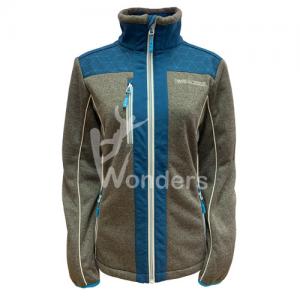China Man's Sweater hybrid knit jacket 2 Tone Full Zipper Jacket OEM supplier
