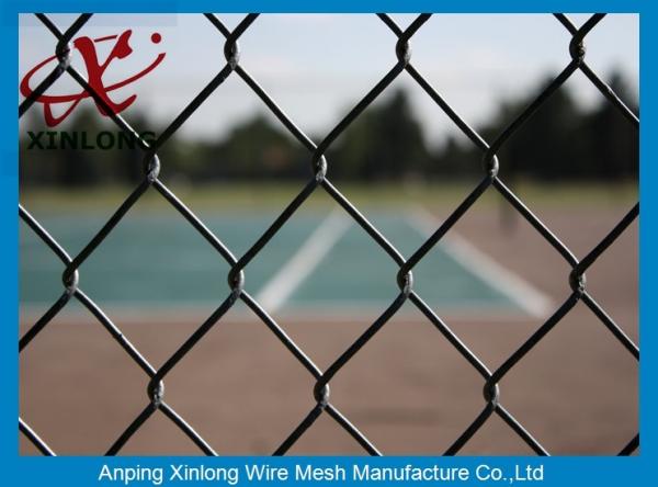 Beautiful Black Chain Link Fencing , Fence Chain Link For Basket Playground