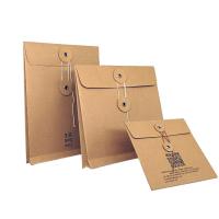 China Gift Packaging String Closure Gusset Paper Envelopes on sale