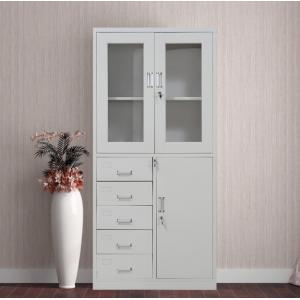 China Large Capacity Steel File Cabinet With Lock , Fiber Glass Door 5 Drawer Metal Filing Cabinet supplier