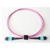 50um MPO MTP Optical Fiber Cable 40G OM4 Multimode Violet Color