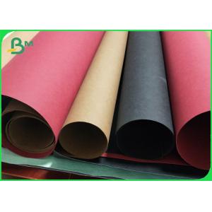 China 0.55MM / 0.3MM Double Side Smooth Kraft Paper Roll Washable Black supplier