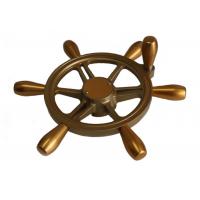 China Aluminum Alloy Golden Yacht Steering Wheel 15 Diameter With Detachable Handle on sale