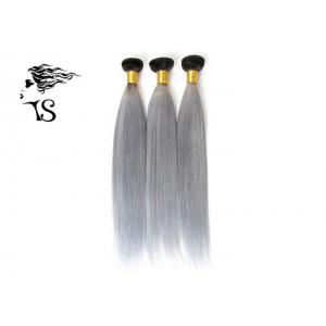 China Straight Gray Ombre Human Hair Extensions Bundles , 8A Brazilian Human Hair Weave supplier