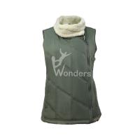 China Womens Olive Lightweight Puffer Vest Ladies 100% Polyester on sale