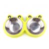 Double Bowls Pet Food Feeder Cute Modeling Frog Shape Easy Cleaning