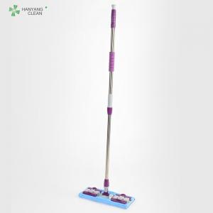 Lint Free Reusable Cleanroom Flat Cleaning Mop With Replaceable Microfiber Cloth