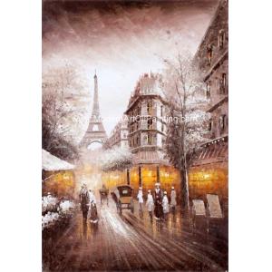 China Street Scenery Paris Oil Painting Hotel Knife Oil Painting On Canvas supplier