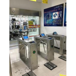 Indoor Access Control Turnstile With Card Reader Stainless Steel Security Gate