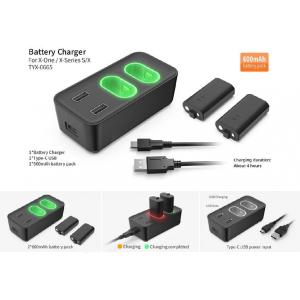 550mA*2 XBOX Gaming Accessories Battery Charger With 2 Battery Packs 600mAh