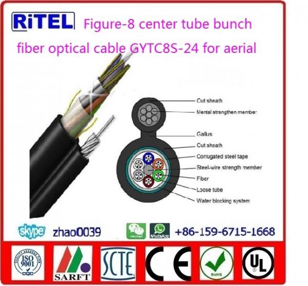 Figure-8 self-support central loose tube layer-stranded fiber optic cable GYTC8A