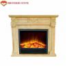 China High Durability Natural Stone Fireplaces , Beige White Marble Fire Surround wholesale