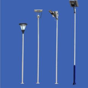 China 5m Height Round Power Solar Street Light Pole Galvanized Lamp Post supplier