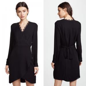 China V Neck Long Sleeve Lady Dress New Design supplier