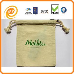 Pantone 230gsm Custom Canvas Drawstring Bags Cotton Muslin SGS Approved