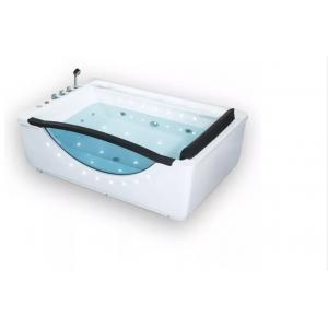 China Two Person Soaking Tub Sanitary Bathtub LED Light Massage Corner Bath supplier