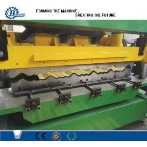 China Green Color Metal Steel Roof Tile Roll Forming Machine Hydraulic Cr12 Cutting Blades supplier