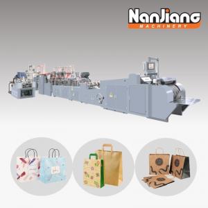 50-60pcs/Min Sheet Fed Paper Bag With Handle Machine 80-170mm High Speed