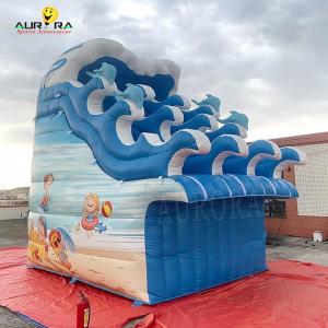 China ODM Blue And White Inflatable Water Slide Castle With Basketball Hoop supplier