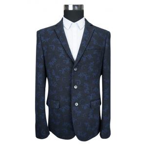 Autumn Print Suit Blazer For Mens 70% Cotton 30% Polyester Knitted Fabric