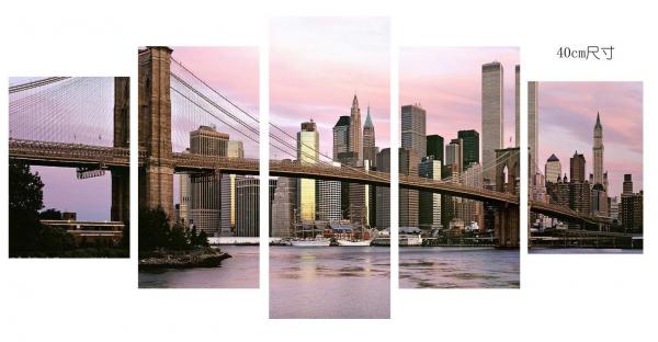 Economic Canvas Prints Wall Art , Dusk City Scenery Stretched Canvas Wall Art