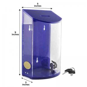 Clear Suggestion Acrylic Money Box With Lock Donation Ballot Voting Charity Secure Complaint