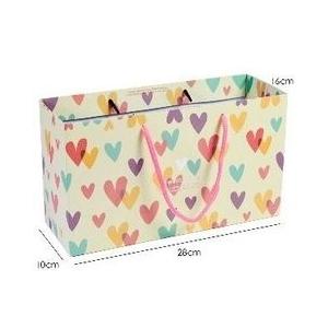 Printing Flat Handle Kraft Customized Paper Bags Lovely Girl Shopping Bag With Heart