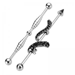 14G Stainless Steel Screw & Twist Snake Long Industrial Barbell Cartilage Ear Piercings Jewelry 58mm