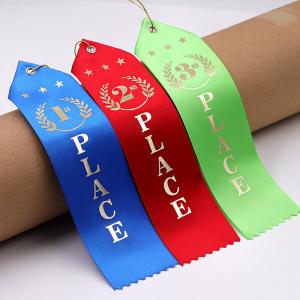 China Colorful Rosette Horse Ribbon Polyester / Nylon Material Two Inch Width supplier