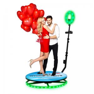 China Free Logo Customizable 360 Photo Booth Wedding 60cm Professional Use With Flight Case supplier