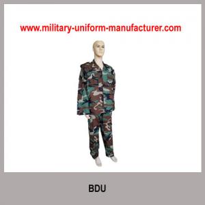 China Military Woodland Camouflage Polyester Cotton Battle Dress Uniform for Army wear wholesale