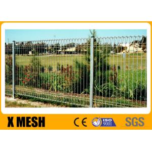 China Welded Roll Top Curved Metal Brc Mesh Fence Powder Coating Green Color supplier