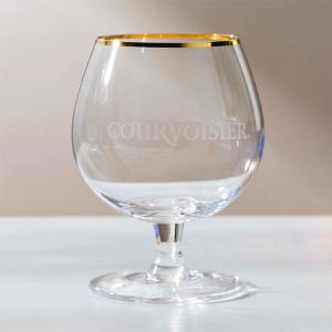 Clear Gold Rim Glass Drinking Goblets 415ml Crystal Cognac Glasses Lead Free
