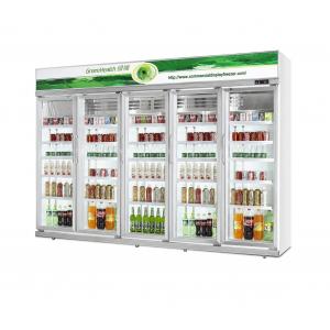 China Danfoss Compressor White Large Commercial Refrigerator Glass Door For Beverage Cooler supplier