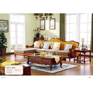 American sofa leather sofa oil wax solid wood sofa set