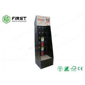 China Custom Matte Black Folding Corrugated Cardboard POP Displays Hook Display supplier