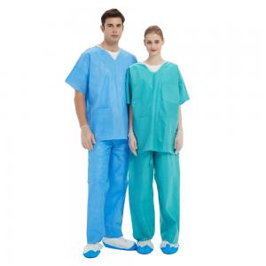 China Long Sleevs And Short Sleevs Medical Scrub Suits SMS Disposable Non Woven supplier