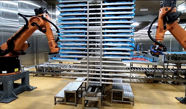 Automatización de la fabricación de alimentos Kr60-3 Robot de paletización y manipulación